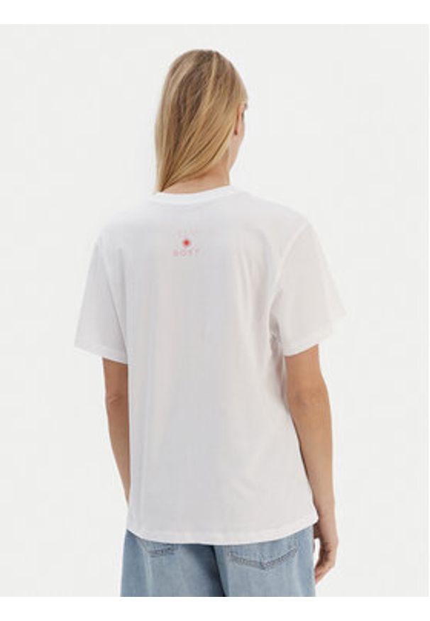 Roxy T-Shirt ERJZT05899 Biały Regular Fit. Kolor: biały. Materiał: bawełna