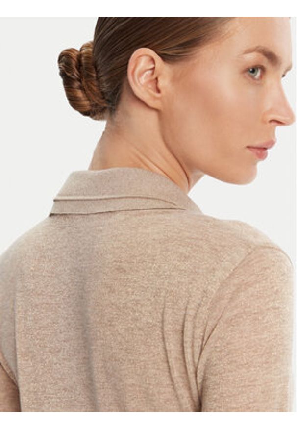 Patrizia Pepe Sweter 8K0320 K128 Beżowy Regular Fit. Kolor: beżowy. Materiał: syntetyk