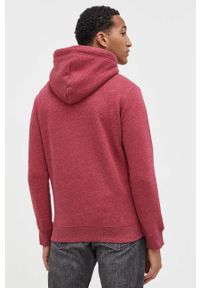 Superdry bluza męska kolor czerwony z kapturem melanżowa. Typ kołnierza: kaptur. Kolor: czerwony. Materiał: bawełna. Wzór: melanż #3