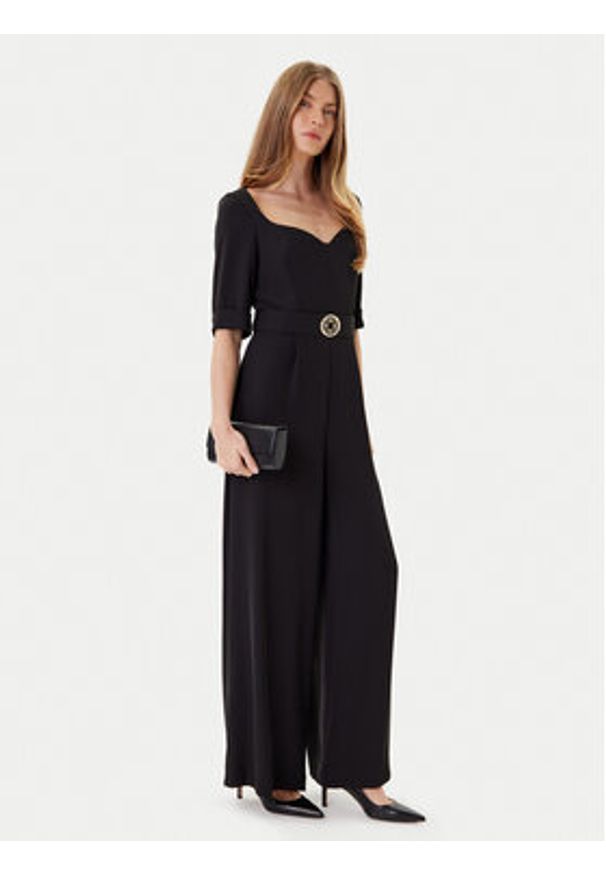Rinascimento Kombinezon CFC0125323003 Czarny Wide Leg. Kolor: czarny. Materiał: syntetyk