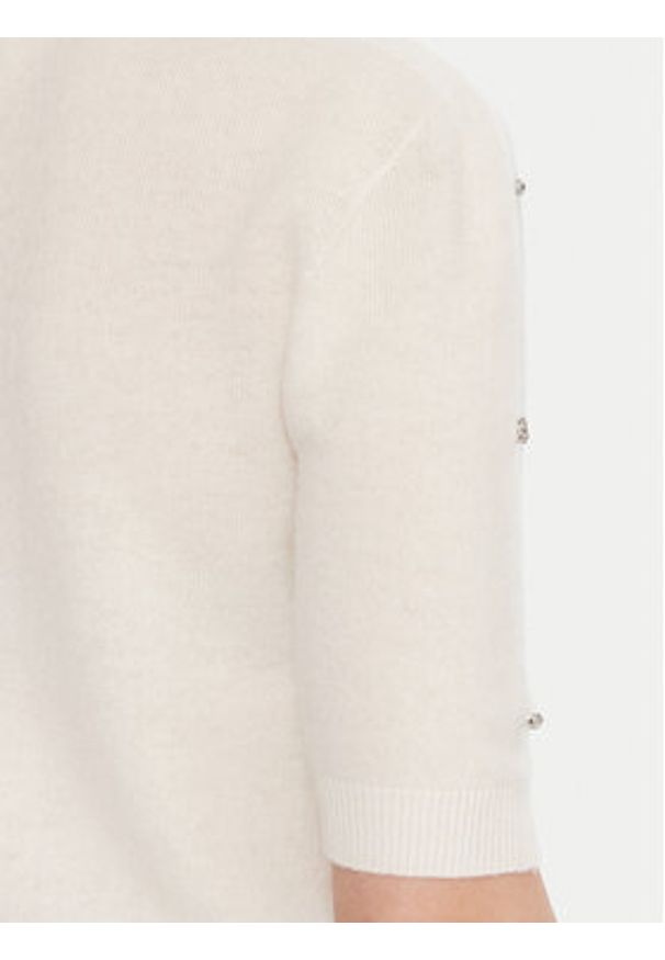 KAOS Sweter RI1KT021 Écru Regular Fit. Materiał: wełna