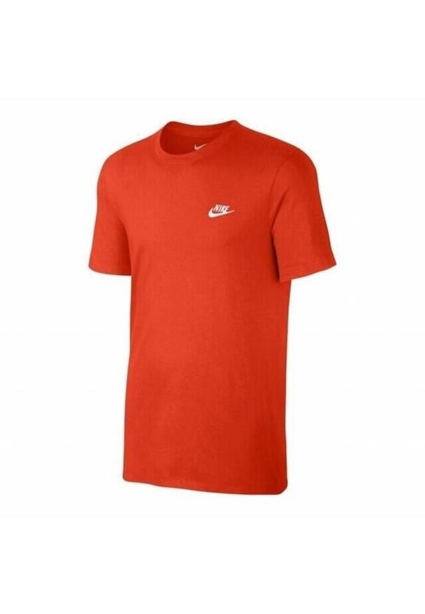 Koszulka sportowa męska Nike M Nsw Club Tee. Kolor: czerwony. Długość rękawa: krótki rękaw. Długość: krótkie. Sport: fitness, joga i pilates