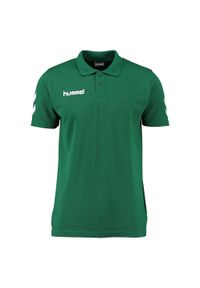 Koszulka polo sportowa męska Hummel CORE COTTON POLO. Typ kołnierza: polo. Kolor: zielony