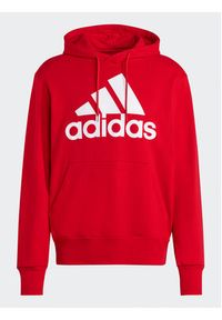 Adidas - adidas Bluza Essentials French Terry Big Logo Hoodie IC9365 Czerwony Regular Fit. Kolor: czerwony. Materiał: bawełna