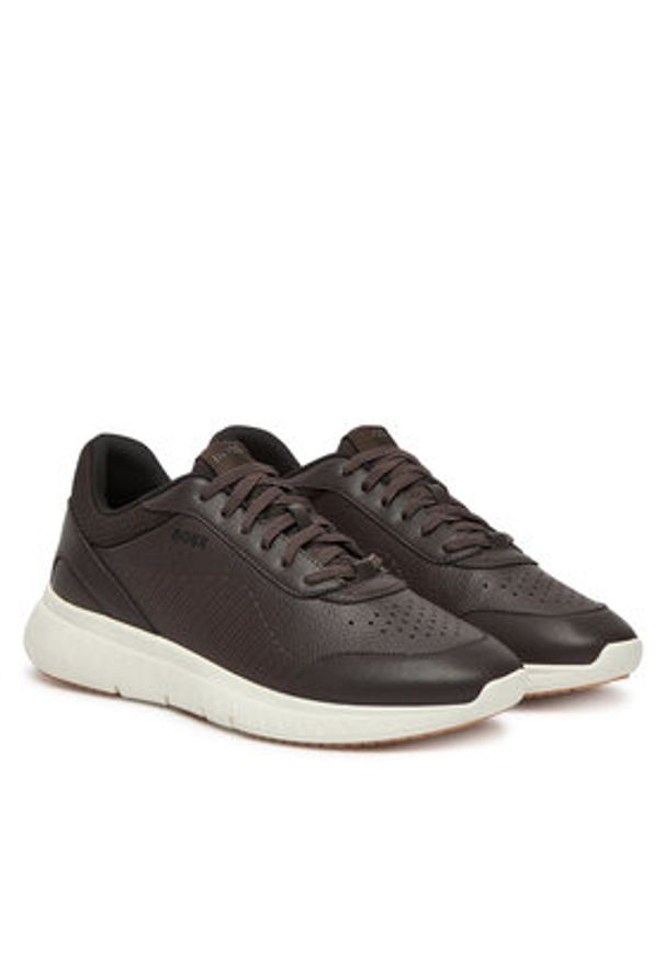 BOSS Sneakersy Titanis 50548718 Brązowy. Kolor: brązowy. Materiał: skóra