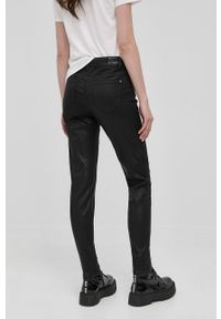 Morgan spodnie damskie kolor czarny dopasowane medium waist. Kolor: czarny. Materiał: bawełna, materiał #2