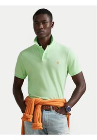 Polo Ralph Lauren Polo 710536856502 Zielony jasny Slim Fit. Typ kołnierza: polo. Kolor: zielony. Materiał: bawełna #1