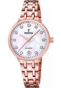 Zegarek damski Festina F20722-1 CYRKONIE różowe złoto. Kolor: złoty, wielokolorowy, różowy #1