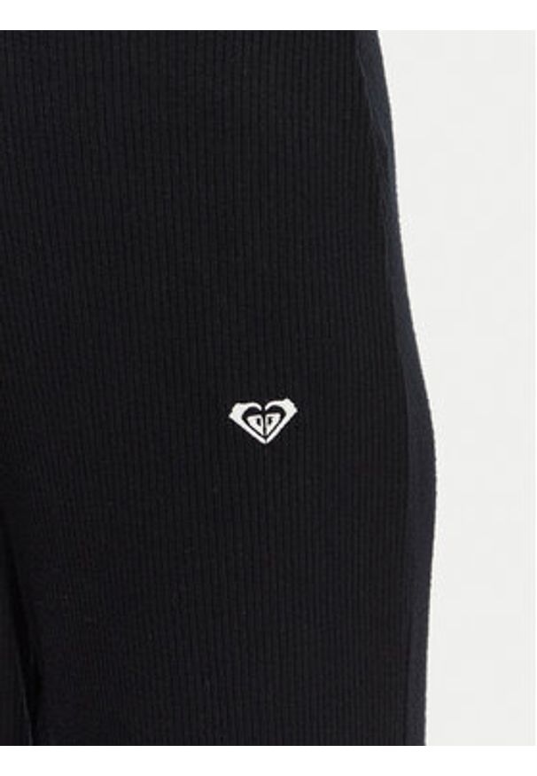 Roxy Spodnie dresowe Rise & Vibe New Rib ERJNP03673 Czarny Relaxed Fit. Kolor: czarny. Materiał: wiskoza