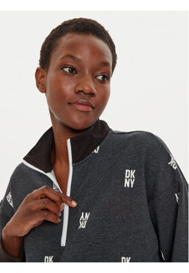DKNY Dres YI90018 Czarny Regular Fit. Kolor: czarny. Materiał: syntetyk, bawełna