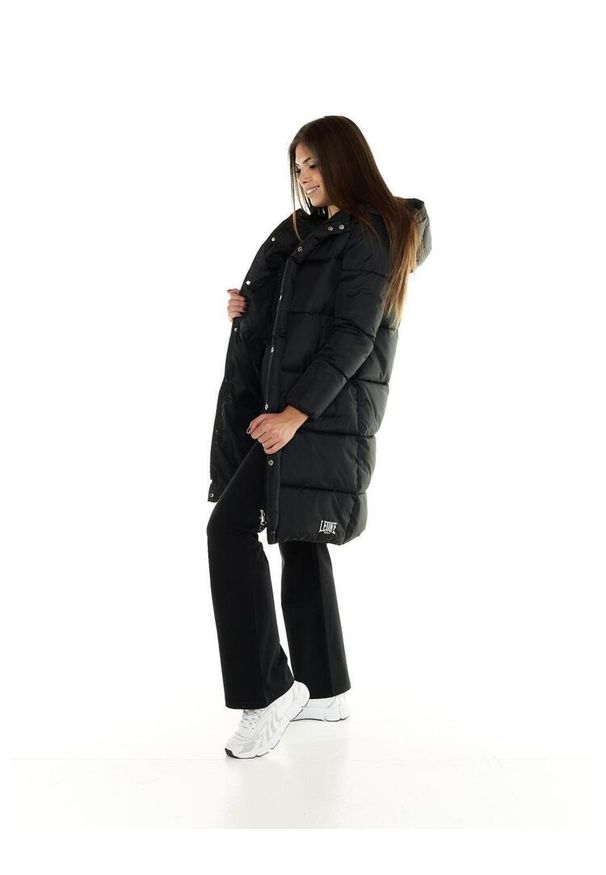 LEONE 1947 APPAREL - Damska kurtka puchowa z kapturem Leone Blackout. Typ kołnierza: kaptur. Kolor: czarny. Materiał: nylon. Sport: turystyka piesza
