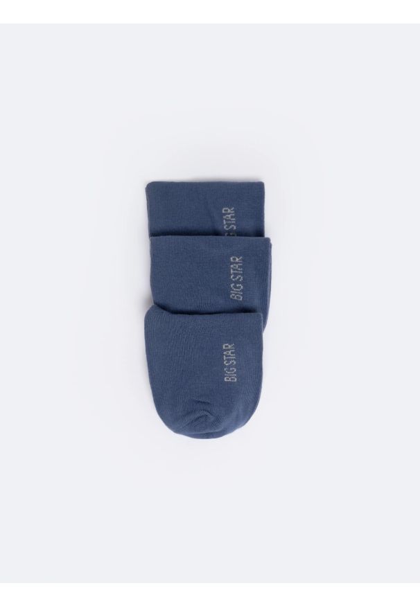 Big-Star - Stopki unisex bawełniane trójpak niebieskie Cole 401. Kolor: niebieski. Materiał: bawełna. Wzór: napisy