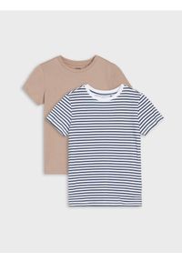 Sinsay - Koszulki z krótkim rękawem 2 pack - biały. Kolor: biały. Długość rękawa: krótki rękaw. Długość: krótkie #1