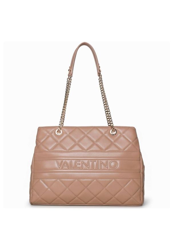 Valentino by Mario Valentino - VALENTINO Beżowa pikowana shopperka Ada Shopping. Kolor: beżowy. Materiał: pikowane