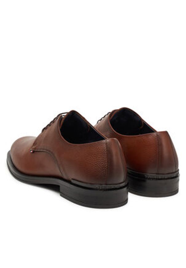TOMMY HILFIGER - Tommy Hilfiger Półbuty Core Hilfiger Leather Shoe FM0FM05375 Brązowy. Kolor: brązowy. Materiał: skóra