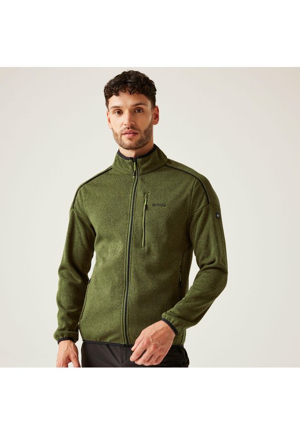 Regatta - Męski polar Kames z pełnym zamkiem błyskawicznym. Kolor: zielony. Materiał: polar. Sport: turystyka piesza