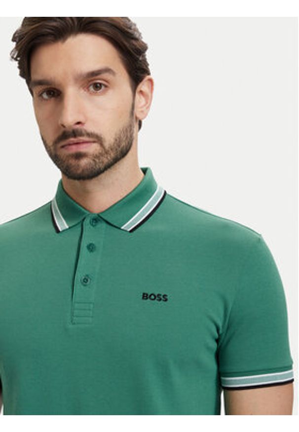 BOSS Polo Paddy 50469055 Zielony Regular Fit. Typ kołnierza: polo. Kolor: zielony. Materiał: bawełna