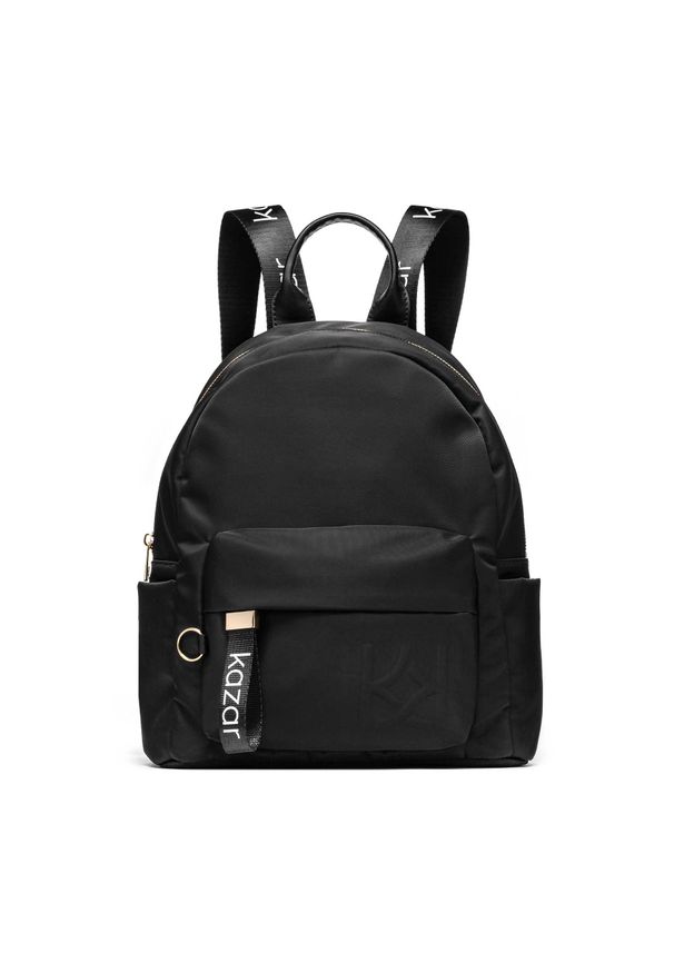 Kazar - Czarny plecak damski. Kolor: czarny. Materiał: tkanina. Styl: sportowy, casual, klasyczny