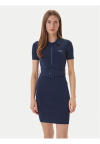 Guess Sukienka dzianinowa V6RK08 Z4642 Granatowy Slim Fit. Kolor: niebieski. Materiał: syntetyk #1