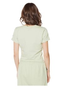 Koszulka sportowa damska Ellesse Dropped Crop. Kolor: zielony. Materiał: elastan, bawełna. Sport: taniec, joga i pilates