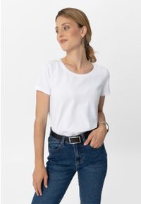 Volcano - Koszulka basic T-DIANA. Kolekcja: plus size. Materiał: materiał. Długość rękawa: krótki rękaw. Długość: krótkie. Wzór: gładki. Styl: klasyczny