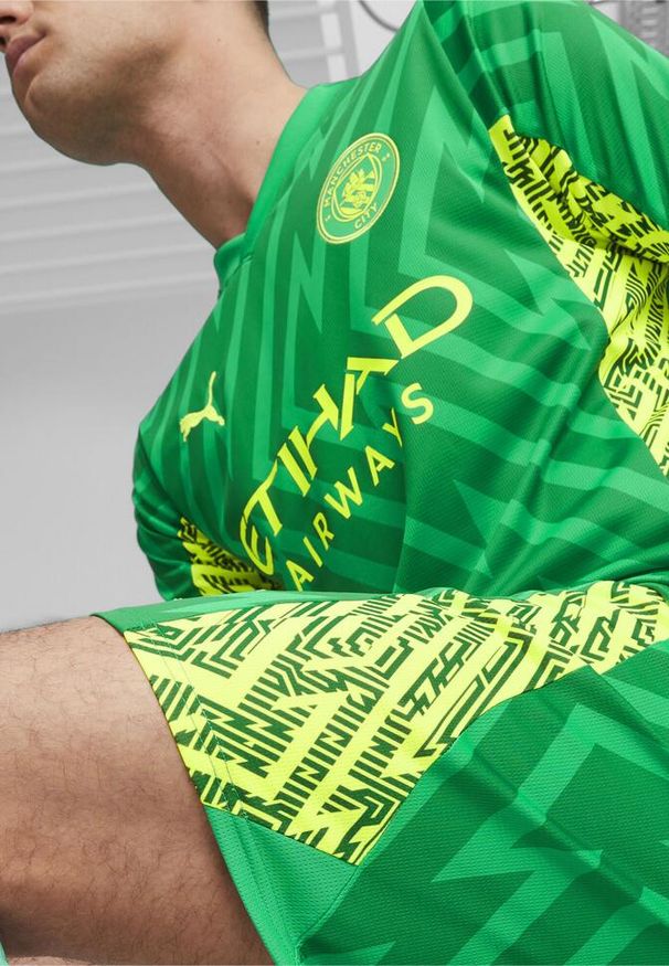Puma - Szorty bramkarskie Manchester City PUMA Grassy Green Yellow Alert. Kolor: żółty, wielokolorowy, zielony