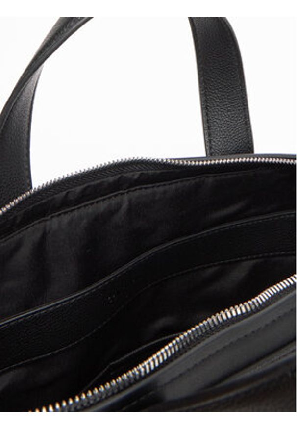 Calvin Klein Torba na laptopa Micro Pebble Slim Briefcase 36 LV04D3012G Czarny. Kolor: czarny. Materiał: skóra