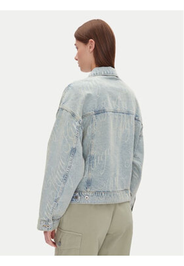 Hugo - HUGO Kurtka jeansowa Lou_B 50534757 Niebieski Oversize. Kolor: niebieski. Materiał: bawełna