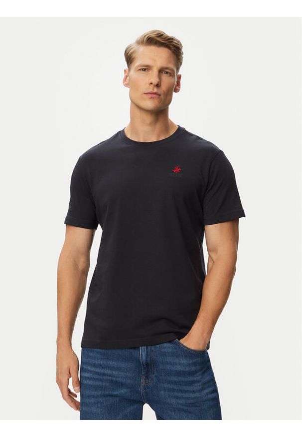 Beverly Hills Polo Club T-Shirt P-SS26M-TS41740 Granatowy Regular Fit. Typ kołnierza: polo. Kolor: niebieski. Materiał: bawełna