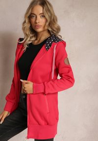 Renee - Czerwona Bluza z Kapturem i Polarem Halimins. Typ kołnierza: kaptur. Kolor: czerwony. Materiał: polar #3