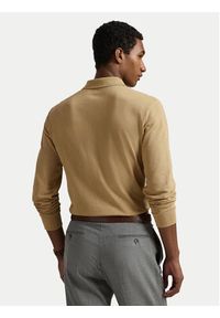 Polo Ralph Lauren Polo 710680790123 Beżowy Custom Slim Fit. Typ kołnierza: polo. Kolor: beżowy. Materiał: bawełna #4