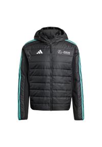 Adidas - Kurtka Mercedes - AMG Petronas Formula One Team DNA Puffer. Kolor: czarny, wielokolorowy, biały. Materiał: materiał #2