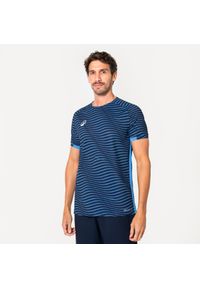 KIPSTA - Koszulka piłkarska krótki rękaw Kipsta Viralto Ripples. Kolor: niebieski, szary, wielokolorowy. Materiał: poliester, materiał. Długość rękawa: krótki rękaw. Długość: krótkie. Sport: piłka nożna #1