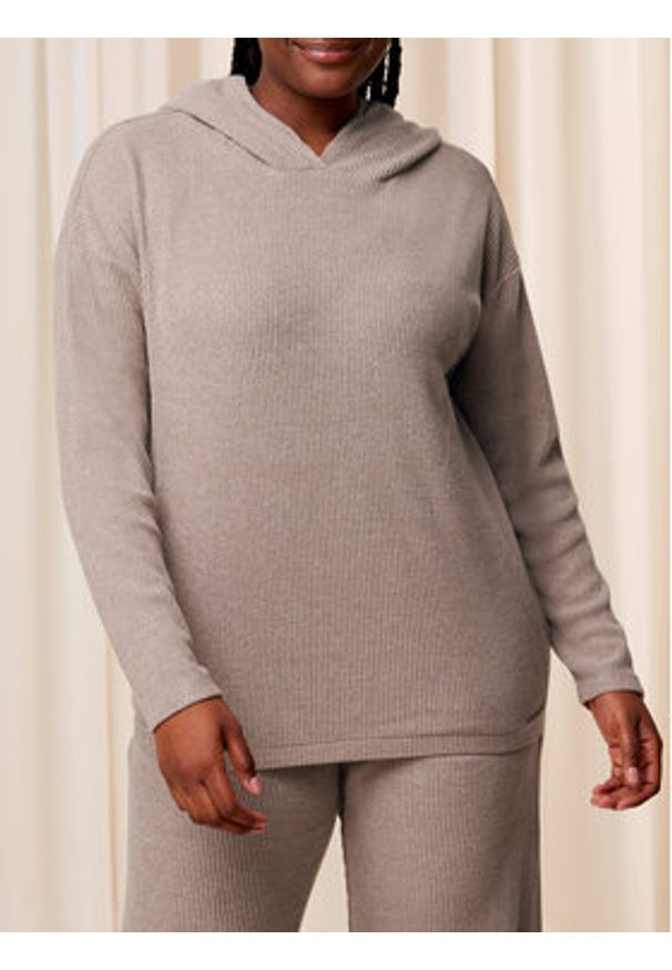Triumph Bluza Thermal MyWear Hoodie 10216548 Beżowy Regular Fit. Kolor: beżowy. Materiał: syntetyk