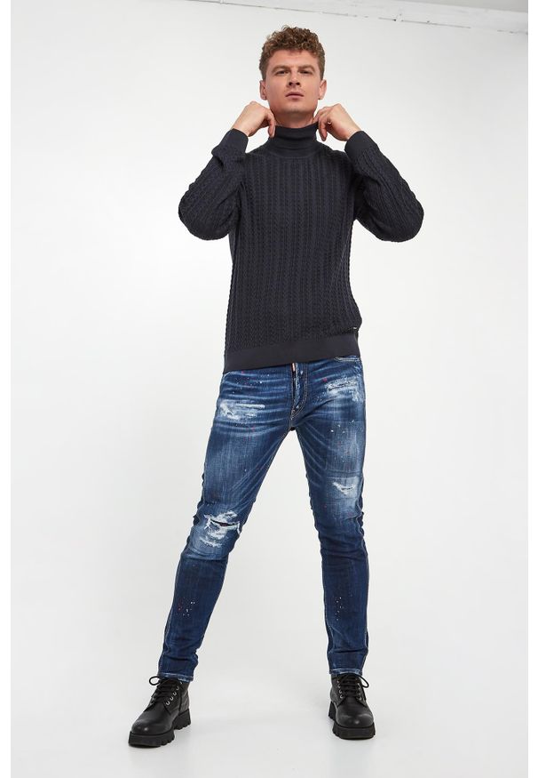 Golf męski bawełniany Danilor JOOP!. Typ kołnierza: golf. Materiał: bawełna