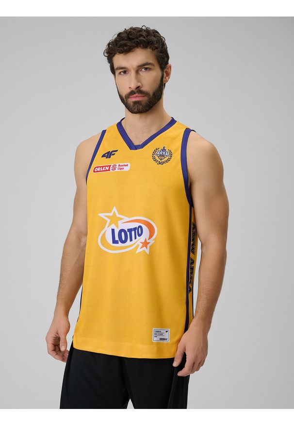 4f - 4F Koszulka meczowa replika domowa z sezonu 2025/26 męska 4F x Arka Gdynia - żółta XL. Kolor: żółty. Materiał: materiał. Wzór: nadruk. Sport: fitness