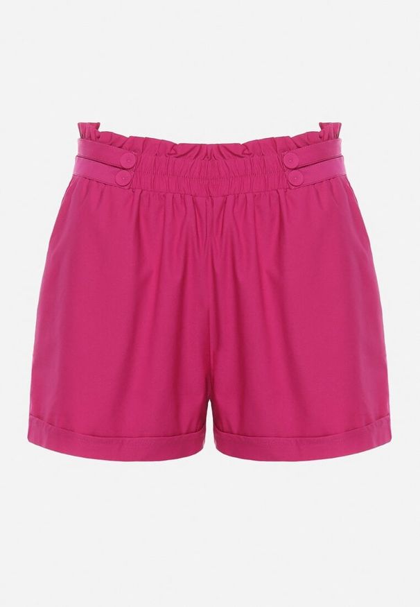 Born2be - Fuksjowe Szorty z Gumką w Pasie i Wsuwanymi Kieszeniami Jospia. Stan: podwyższony. Kolor: różowy. Materiał: bawełna. Sezon: lato. Styl: klasyczny, elegancki