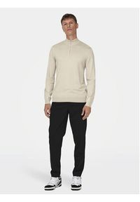 Only & Sons Sweter Wyler 22021264 Beżowy Regular Fit. Kolor: beżowy. Materiał: wiskoza #5