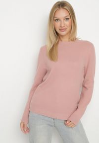 Born2be - Różowy Sweter z Wełną w Klasycznym Stylu Firrive. Okazja: na co dzień. Kolor: różowy. Materiał: wełna. Styl: klasyczny #4