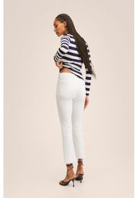 mango - Mango jeansy damskie high waist. Stan: podwyższony. Kolor: biały #8