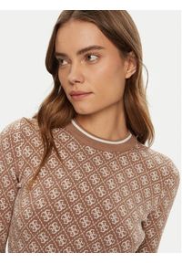Guess Sweter W4BR21 Z37K0 Beżowy Regular Fit. Kolor: beżowy. Materiał: wiskoza #4
