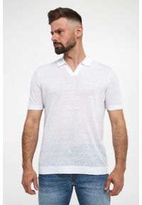 Karl Lagerfeld - Polo męskie lniane KARL LAGERFELD. Typ kołnierza: polo. Materiał: len #3