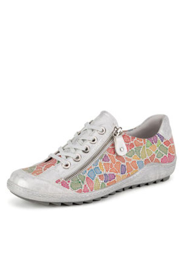 Remonte Półbuty R1402-97 Kolorowy. Materiał: skóra, zamsz. Wzór: kolorowy