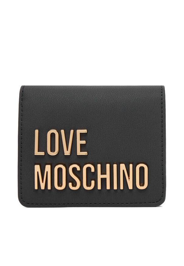 Love Moschino - LOVE MOSCHINO Portfel JC5612PP1PKD0000 Czarny. Kolor: czarny. Materiał: skóra