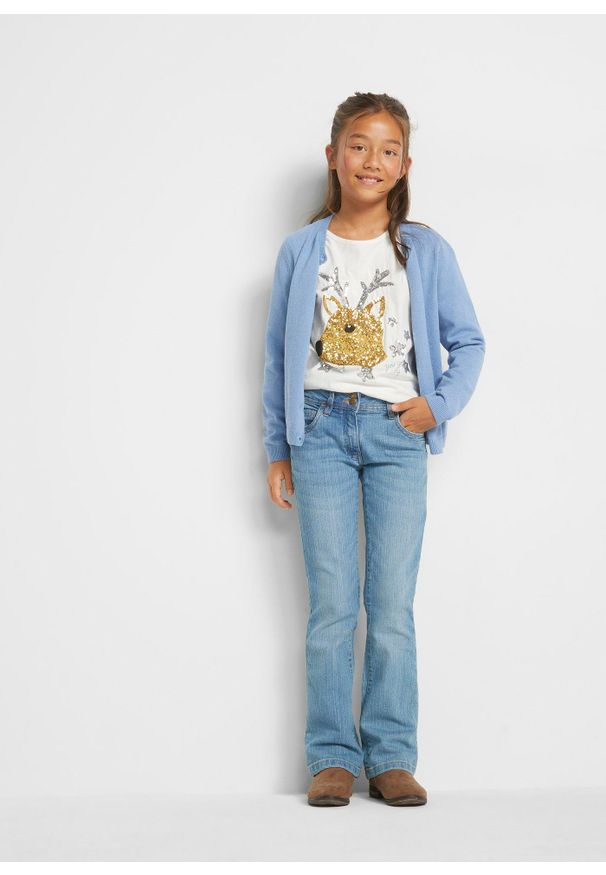 bonprix - Shirt z długim rękawem, z czystej bawełny organicznej. Kolor: biały. Materiał: bawełna. Długość rękawa: długi rękaw. Długość: długie