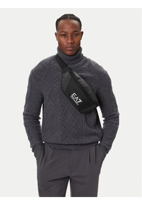 EA7 Emporio Armani Saszetka nerka 7X000073 AF19722 UC001 Czarny. Kolor: czarny. Materiał: materiał