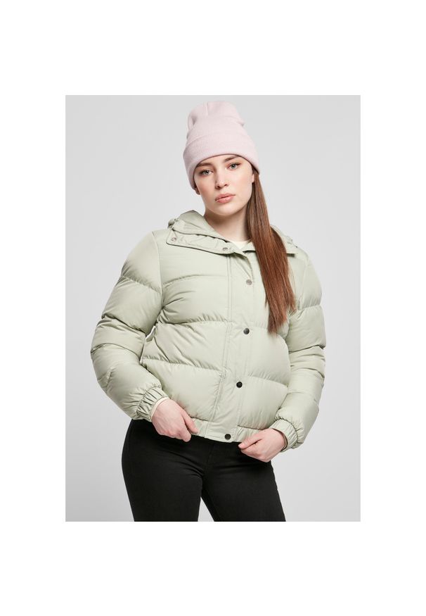 Kurtka damska Urban Classics hooded puffer. Kolor: zielony. Materiał: puch. Sezon: zima