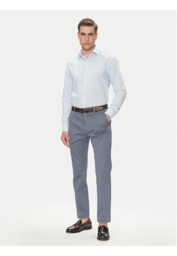 Calvin Klein Koszula LV019EU013 Błękitny Slim Fit. Kolor: niebieski. Materiał: bawełna