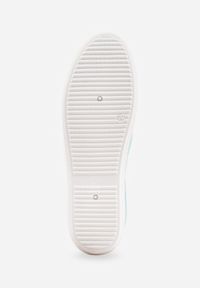 Born2be - Niebieskie Tenisówki na Płaskiej Podeszwie ze Sznurowaniem i Okrągłym Noskiem Ezoma. Wysokość cholewki: przed kostkę. Nosek buta: okrągły. Kolor: niebieski. Wzór: kropki. Obcas: na płaskiej podeszwie #3