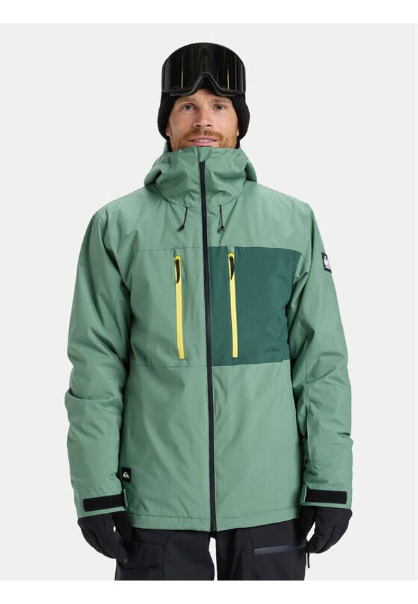 Quiksilver Kurtka snowboardowa Sycamore Solid 20K EQYTJ03502 Zielony Modern Fit. Kolor: zielony. Materiał: syntetyk. Sport: snowboard